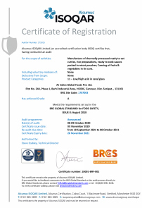 Quality certification